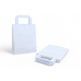 PAPÍRTÁSKA SZALAGFÜLES 18X22X8 FEHÉR