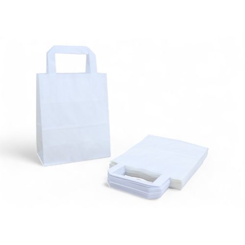 PAPÍRTÁSKA SZALAGFÜLES 18X22X8 FEHÉR