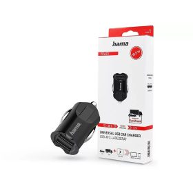   HAMA 2XUSB SZIVARGYÚJTÓ TÖLTŐ ADAPTER - 10.5W - HAMA USB CAR CHARGER KIT - FEKET