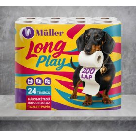 WC PAPÍR MÜLLER 3 RÉTEGŰ 24 TEKERCSES 200LAP LONG PLAY