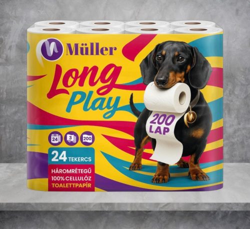 WC PAPÍR MÜLLER 3 RÉTEGŰ 24 TEKERCSES 200LAP LONG PLAY