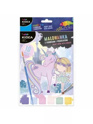 VARÁZSKIFESTŐ KIDEA 10 LAP+ FESTÉK UNIKORNIS
