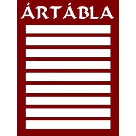 ÁRTÁBLA  9-REKESZES   100.