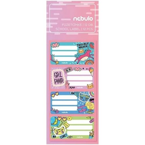 FÜZETCÍMKE NEBULO 12DB-OS GIRL POWER
