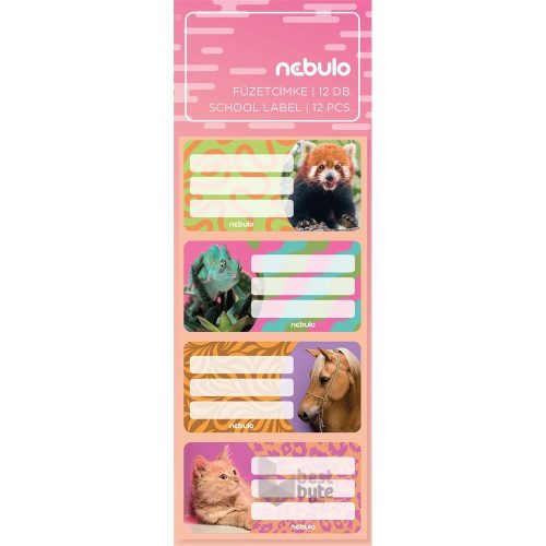 FÜZETCÍMKE NEBULO 12DB-OS VAD ÁLLATOK