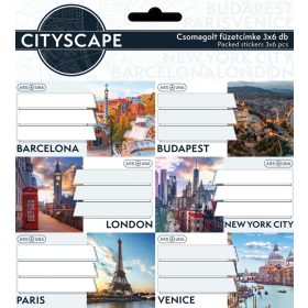 FÜZETCIMKE ARS UNA 3X6 DB-OS CITYSCAPE