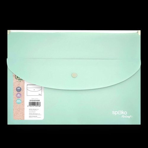 IRATTASAK A/5 PATENTOS SPOKO CIPZÁRRAL  33X23,5CM METÁL ZÖLD