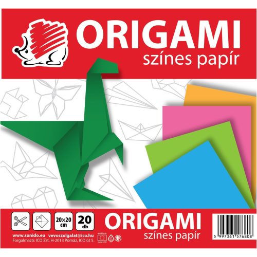 ORIGAMI PAPÍR 20X20 20DB/CSG SÜNI ICO