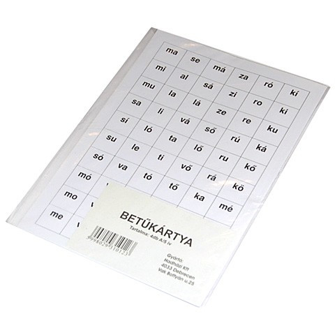 BETŰKÁRTYA  4 DB-OS