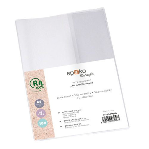 FÜZETBORÍTÓ SPOKO A/5 RELEAF PP 120 µm ÁTTETSZŐ S118051010