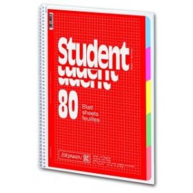   SPIRÁLFÜZET BRUNNEN A/4 REGISZTERES LYUKASZTOTT 1067902 KOCKÁS