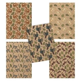 Füzet pd A/5 kisalakú 40 lapos kockás ECO Jungle vegyes