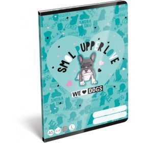 FÜZET LIZZY A/5 WE LOVE DOGS PUPS 21-32 4-8. OSZTÁLYOS VONALAS