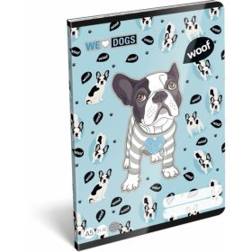 FÜZET A/5 LIZZY 2023 KOCKÁS WE LOVE DOGS