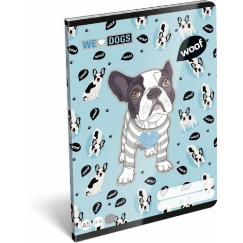 FÜZET A/5 LIZZY 2023 KOCKÁS WE LOVE DOGS