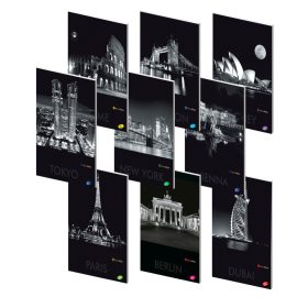   FÜZET ELISA VILÁGVÁROSOK ÉJJEL A/4 40 LAPOS NÉGYZETRÁCSOS