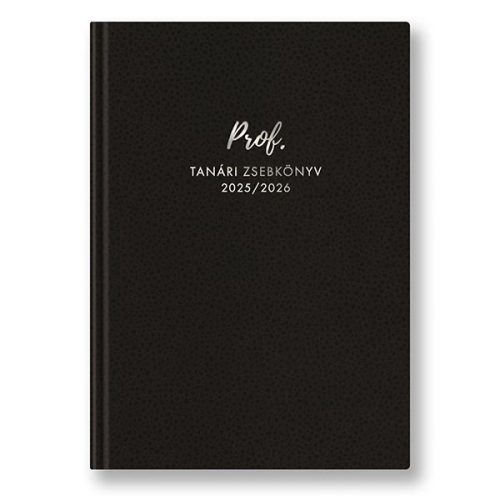 TANÁRI ZSEBKÖNYV PROF. A/5 HETI TOLLAL145x205MM FEKETE 2025-2026