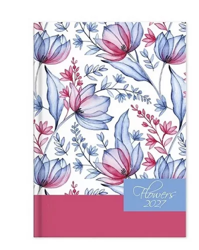 HATÁRIDŐNAPLÓ PERIOD FLOWERS A/5 NAPI BLUE PAPÍR 2027