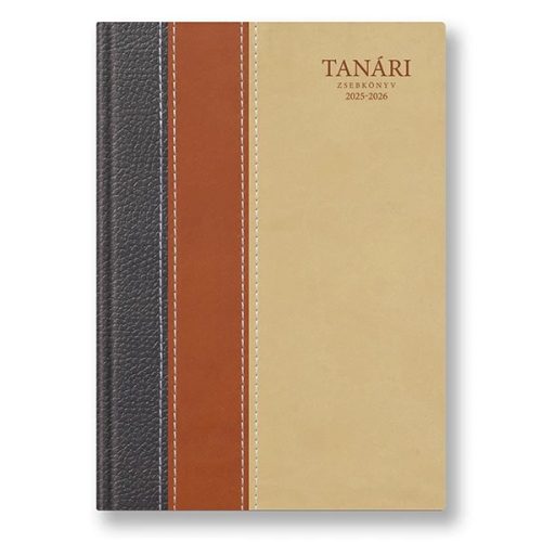 TANÁRI ZSEBKÖNYV PROF. A/5 HETI 145x205MM BARNA 2025-2026