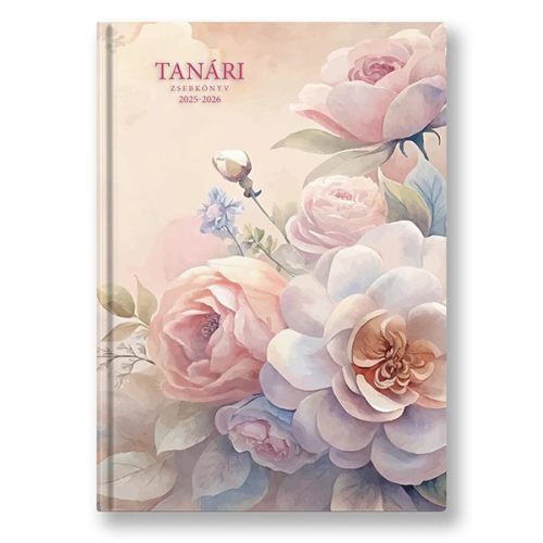 TANÁRI ZSEBKÖNYV PROF. A/5 HETI 145x205MM RÓZSA 2025-2026