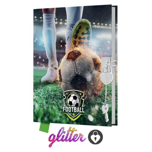 EMLÉKKÖNYV A/5 JUNIOR GLITTERES FOOTBALL 2507