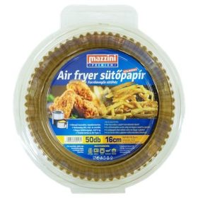 SÜTŐPAPÍR SZILIKONOS, AIR FRYER KÉSZÜLÉKHEZ,KEREK,16CM 50DB, MAZZINI