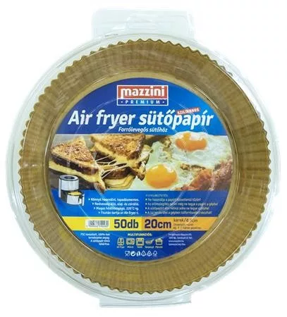 SÜTŐPAPÍR SZILIKONOS, AIR FRYER KÉSZÜLÉKHEZ,KEREK,20CM 50DB, MAZZINI