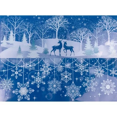 ABLAKFÓLIA KARÁCSONYI 60X21 GLITTERES HAVAS ERDŐ