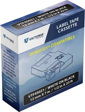 DYMO SZALAG 12 MMX7M LETRATAG VICTORIA FEKETE-FEHÉR