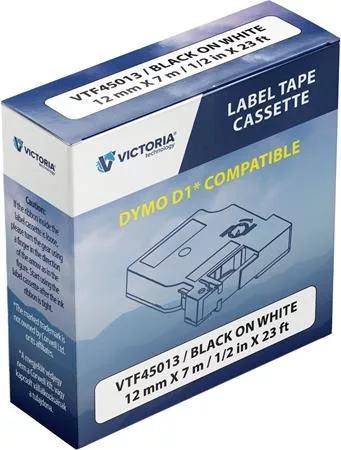 DYMO SZALAG 12 MMX7M LETRATAG VICTORIA FEHÉR-FEKETE