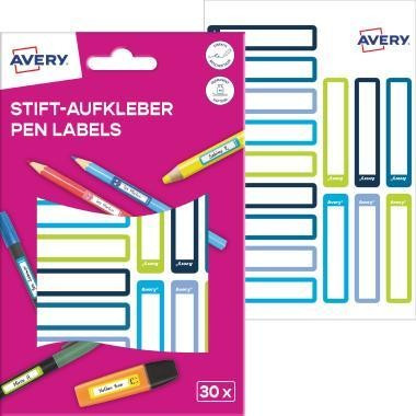 Avery ISKOLAI kézzel írható öntapadós papír 50 mm x 10 mm tollcímke – kék/zöld,