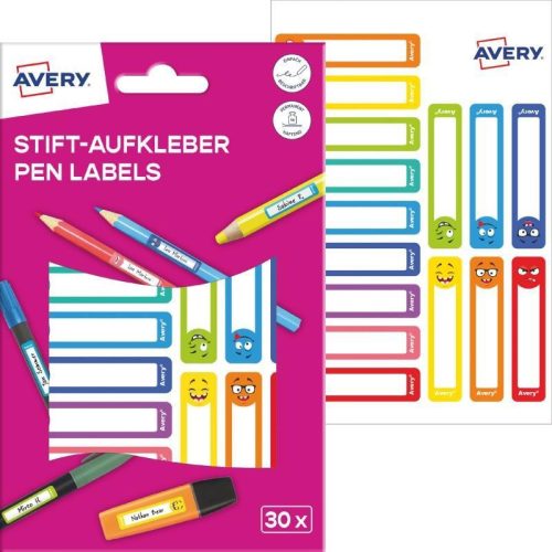 Avery ISKOLAI kézzel írható öntapadós papír színes vicces 50 mmx10 mm tollcímke