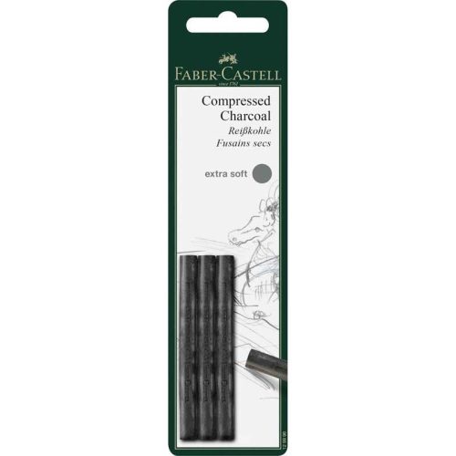 SZÉNCERUZA FABER-CASTELL 3DB-OS PITT 129996 EXTRA PUHA