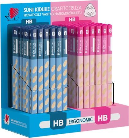 GRAFITCERUZA SÜNI HB KIDLIKE JUMBO ROVÁTKOLT HÁROMSZÜGŰ 96DB/DISPLAY
