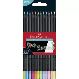 SZÍNES CERUZA FABER-C 12-ES BLACK 116410 NEON-PASZTEL