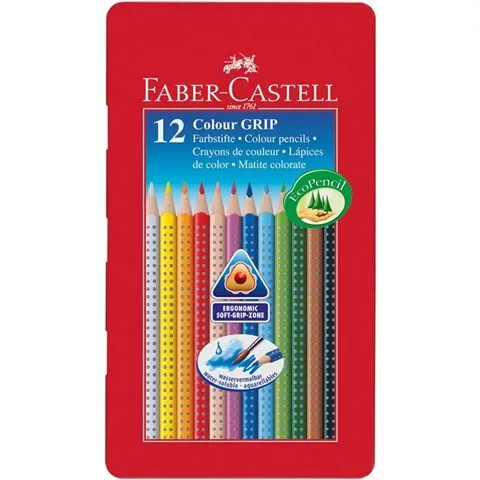 SZÍNES CERUZA FABER-CASTELL 12-ES FÉMDOBOZOS 110012