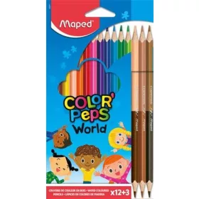 SZÍNES CERUZA MAPED COLOR PEPS WORLD 12+3 DB 832071