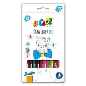   SZÍNESCERUZA COOL BY VICTORIA JUMBO 12--ES TVC005 HÁROMSZÖGLETŰ