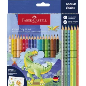   SZÍNES CERUZA FABER-CASTELL GRIP 18 DB+3NEON+3METAL GRIP DINO