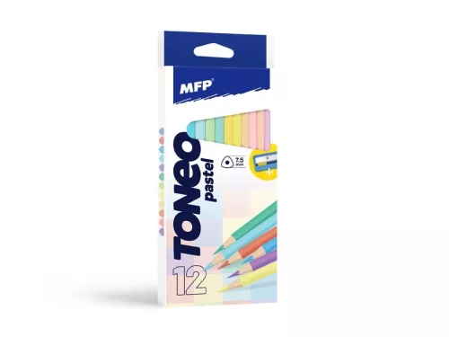SZÍNES CERUZA MFP 12DB-OS PASZTELL HÁROMSZÖG ALAKÚ HEGYEZŐVEL