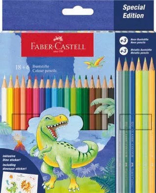 SZÍNES CERUZA FABER CASTELL 18+6 DINOSZAURUSZ 11 12 22