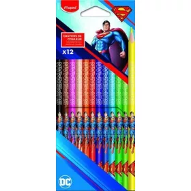 Színes ceruza készlet, háromszögletű, MAPED "SUPERMAN", 12 szín 862207