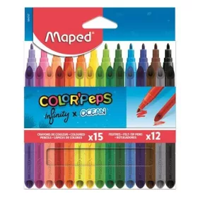 SZÍNES CERUZA ÉS ROSTIRON KÉSZLET MAPED COLOR PEPS INFINITY+OCEAN", 12 szin
