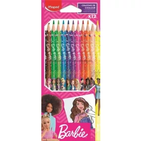 Színes ceruza készlet, háromszögletű, MAPED "Barbie", 12 szín 862207