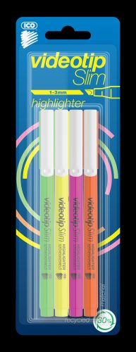 SZÖVEGKIEMELŐ VIDEOTIP SLIM 4-ES KÉSZLET