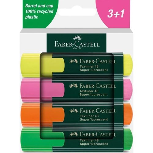 SZÖVEGKIEMELŐ FABER-CASTEL  NEON 3+1 SZÍNŰ 254844