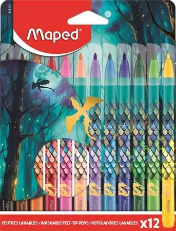 MAPED FILCTOLL KÉSZLET 2 8 MM  KIMOSHATÓ „DRAGON SÁRKÁNY”  12 SZÍN