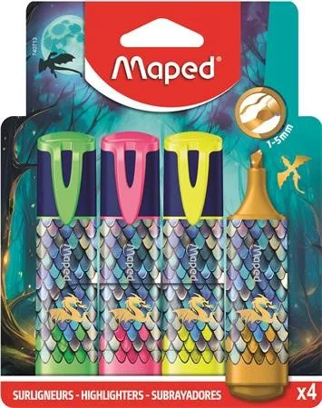 MAPED SZÖVEGKIEMELŐ KÉSZLET  1-5 MM  „DRAGON SÁRKÁNY”  4 SZÍN