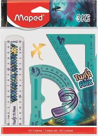 MAPED VONALZÓKÉSZLET  MŰANYAG  TÖRHETETLEN  3 DARABOS  „DRAGON SÁRKÁNY”