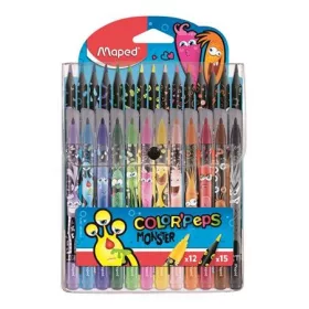 Filctoll és színes ceruza készlet, MAPED "Color'Peps Monster" 12+15 SZÍN